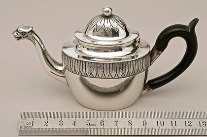 Miniature Continental Silver Teapot - Birds Head Spout